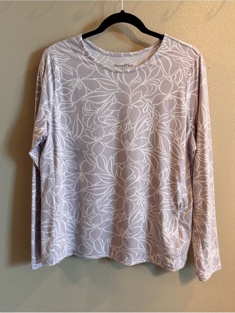 Hang Ten UV Protection Sun and Swim Top Lavender and White Floral